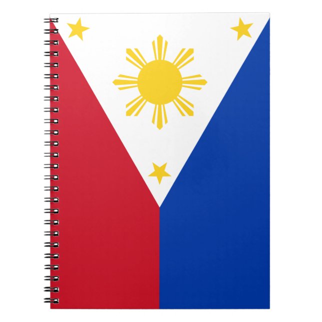 Caderno Espiral Notebook com bandeira das Filipinas (Frente)