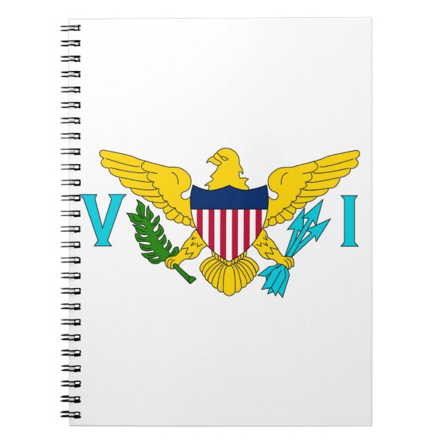 Caderno Espiral Notebook com bandeira das Ilhas Virgens (Frente)