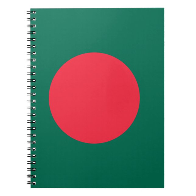 Caderno Espiral Notebook com bandeira de Bangladesh (Frente)