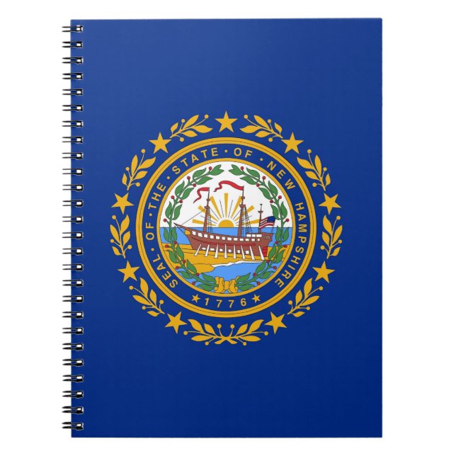 Caderno Espiral Notebook com bandeira de New Hampshire State (Frente)