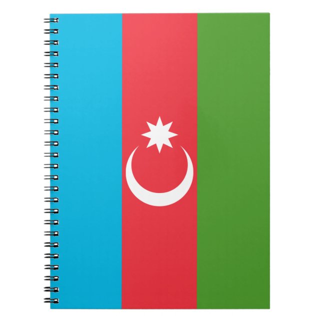 Caderno Espiral Notebook com bandeira do Azerbaijão (Frente)