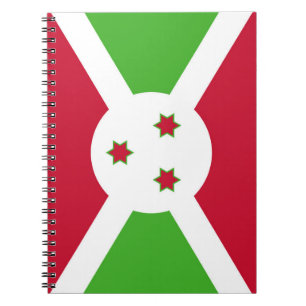 Caderno Espiral Notebook com bandeira do Burundi
