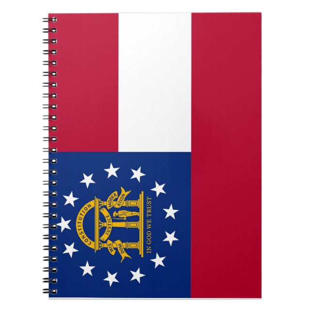 Caderno Espiral Notebook com bandeira do Estado da Geórgia (Frente)