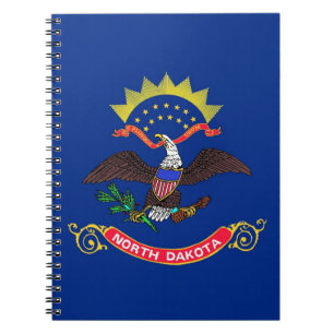 Caderno Espiral Notebook com bandeira do Estado de Dakota do Norte