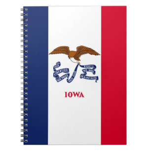 Caderno Espiral Notebook com bandeira do Estado de Iowa