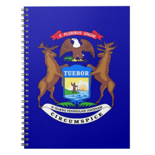 Caderno Espiral Notebook com bandeira do Estado de Michigan