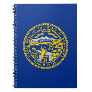 Caderno Espiral Notebook com bandeira do Estado de Nebraska