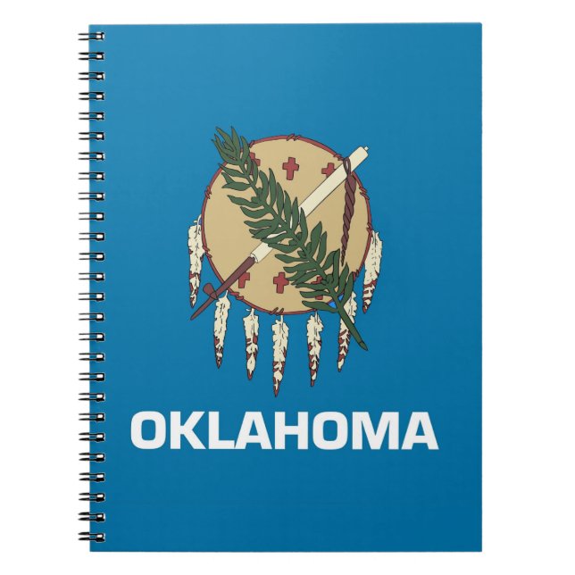Caderno Espiral Notebook com Bandeira do Estado de Oklahoma (Frente)