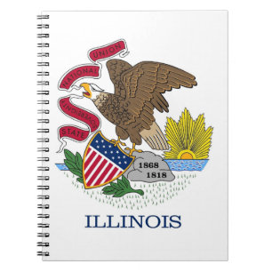 Caderno Espiral Notebook com bandeira do Estado do Illinois