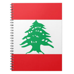 Caderno Espiral Notebook com bandeira do Líbano