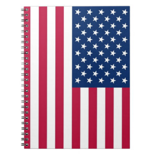 Caderno Espiral Notebook com bandeira dos Estados Unidos da Améric