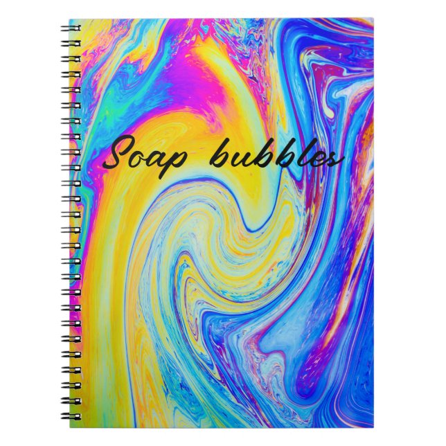Caderno Espiral notebook com bolhas de sabão (Frente)