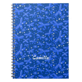 Caderno Espiral Notebook com borboletas azuis