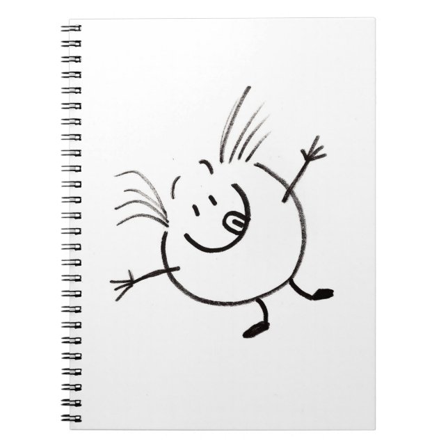 Caderno Espiral Notebook com Cara de porta fofo (Frente)