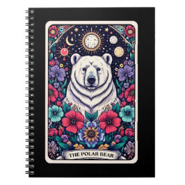Caderno Espiral Notebook com cartão de tarô com espírito de urso p