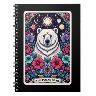 Caderno Espiral Notebook com cartão de tarô com espírito de urso p