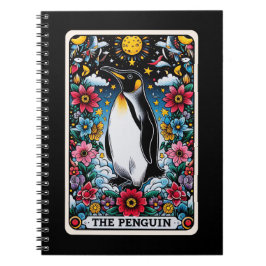 Caderno Espiral Notebook com cartão de tarô com espírito pinguim