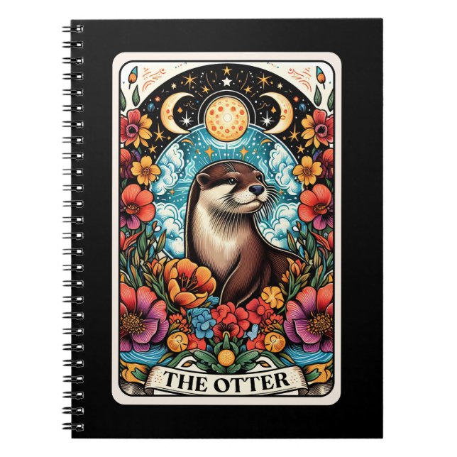 Caderno Espiral Notebook com cartão tarot espiritual externo (Frente)