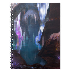 Caderno Espiral Notebook com cavernas brilhantes
