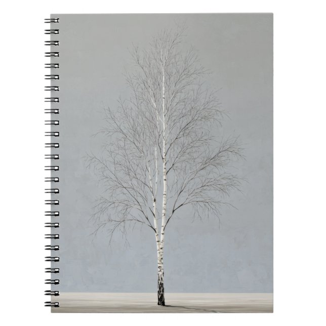 Caderno Espiral Notebook com Cinza flexível de árvore de passarinh (Frente)