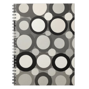 Caderno Espiral Notebook com Círculo Retroativo Moderno