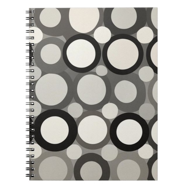 Caderno Espiral Notebook com Círculo Retroativo Moderno (Frente)