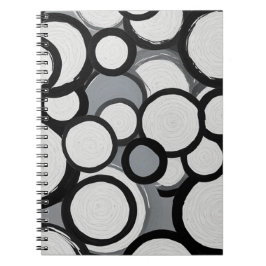 Caderno Espiral Notebook com círculos monocromáticos retrorreflect