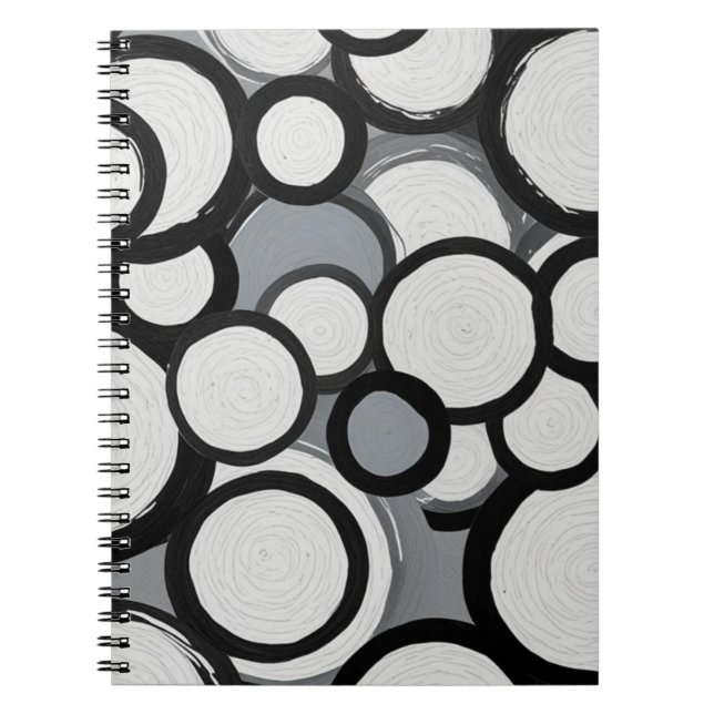 Caderno Espiral Notebook com círculos monocromáticos retrorreflect (Frente)