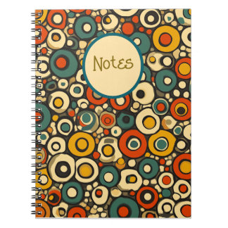 Caderno Espiral Notebook com círculos vibrantes - Colores retrorai