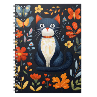 Caderno Espiral Notebook com cobrir de impressão de gato giro