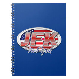 Caderno Espiral Notebook com código do aeroporto JFK Nova Iorque