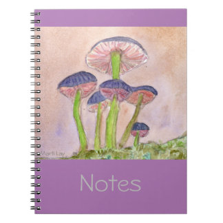 Caderno Espiral Notebook com Cogumelos de Pastel Mágico