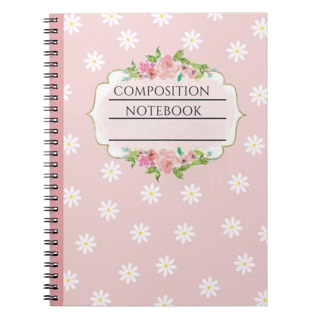 Caderno Espiral notebook com composição floral (Frente)