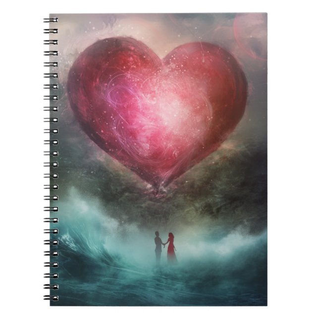 Caderno Espiral Notebook com coração de simplicidade (Frente)