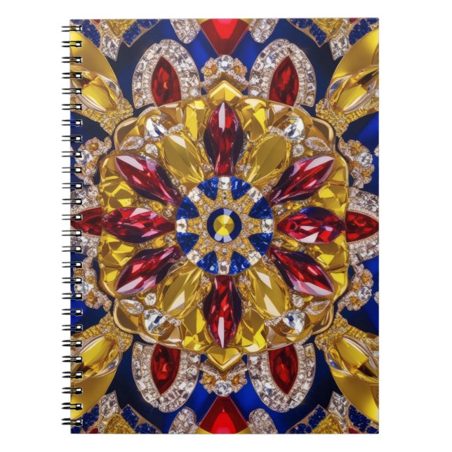 Caderno Espiral Notebook com cores colombianas Design abstrato (Frente)