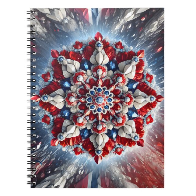 Caderno Espiral Notebook com cores norueguesas Design abstrato (Frente)