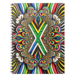 Caderno Espiral Notebook com cores sul africanas Design abstrato
