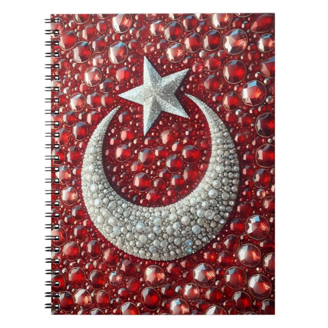 Caderno Espiral Notebook com cores turcas Design abstrato (Frente)