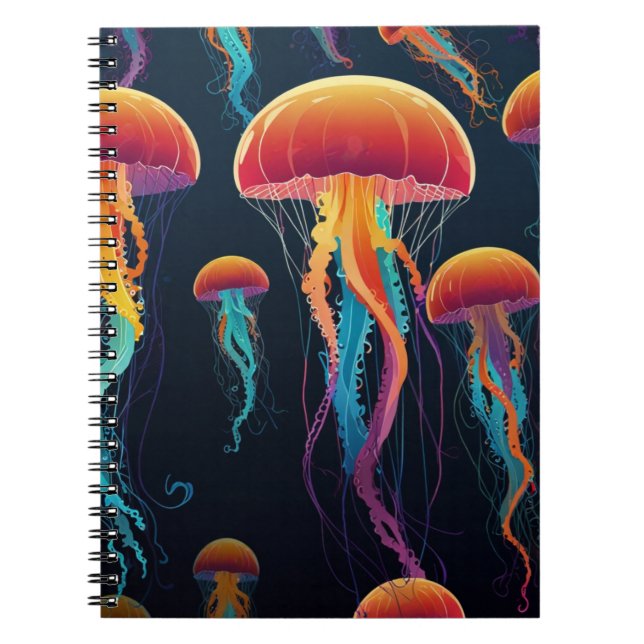 Caderno Espiral Notebook com Design de Pebble Colorida Única (Frente)