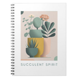 Caderno Espiral Notebook com design de planta inspirado na prática