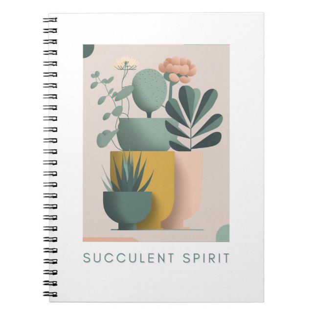 Caderno Espiral Notebook com design de planta inspirado na prática (Frente)
