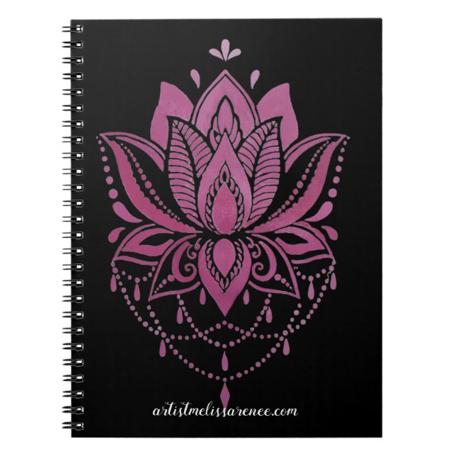 Caderno Espiral Notebook com design mandala colorida (Frente)