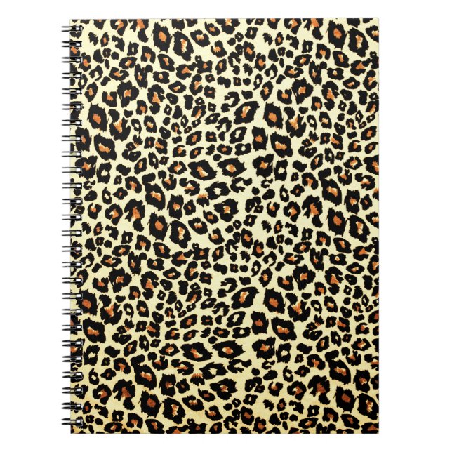 Caderno Espiral Notebook com Diário de impressão Leopard (Frente)