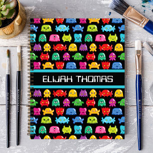 Caderno Espiral Notebook com Diário Nerd Gamer Monster