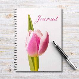 Caderno Espiral Notebook com Diário Tulip rosa