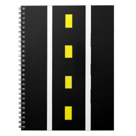 Caderno Espiral Notebook com duas faixas (preto, branco e amarelo)