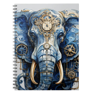 Caderno Espiral Notebook com espiral de elefante azul