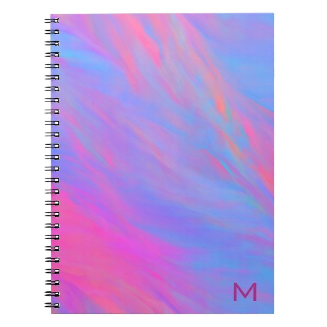 Caderno Espiral Notebook com espiral de fluxo de tinta abstrato Ne (Frente)