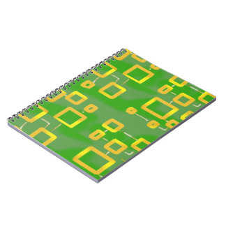 Caderno Espiral Notebook com espiral geométrica Abstrato verde