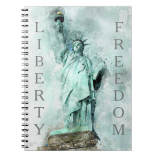 Caderno Espiral Notebook com Estátua da Liberdade